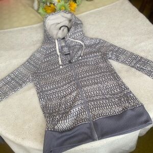 SO Gray Patterned Zip-Up Hoodie